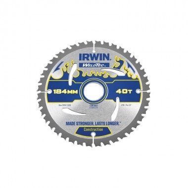 Диск пильний по деревоматеріалам Weldtec CSB 184мм/40T/30/20 AR30, IRWIN Диск пильний по деревоматеріалам Weldtec CSB 184мм/40T/30/20 AR30, IRWIN
