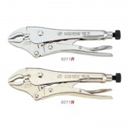 Зажим с фиксатором L=185 мм закругл., никель