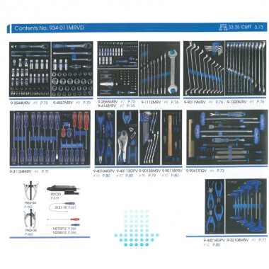 Набор  инструментов для тележки 325 пр.(Ложементы)  (EVA ложемент)