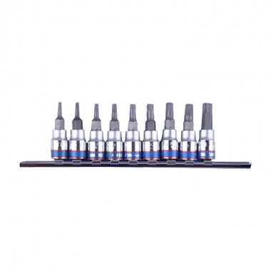 Набір TORX 1/4" 9 од. у тримачі T8-T40 (на планці) Набір TORX 1/4" 9 од. у тримачі T8-T40 (на планці)