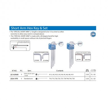 Набор Torx Г-обр.Т10-Т50 экстра КОРОТКИХ Набор Torx Г-обр.Т10-Т50 экстра КОРОТКИХ