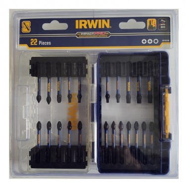 Набор бит IMPACT PRO 22шт, 1/4" 57мм  PH1x2/PH2x4/PH3x1/Pz1x2/Pz2x5/Pz3x1/T20x4/T30x3, IRWIN