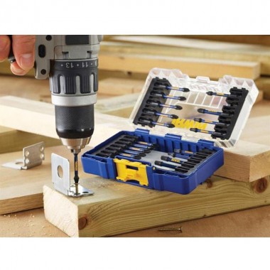 Набор бит IMPACT PRO 22шт, 1/4" 57мм  PH1x2/PH2x4/PH3x1/Pz1x2/Pz2x5/Pz3x1/T20x4/T30x3, IRWIN