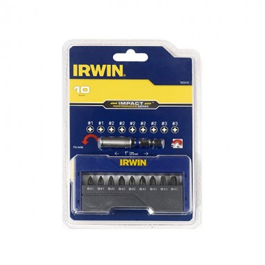 Набор бит с магнитным держателем 10шт.,  IRWIN