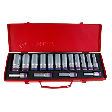 Набор головок 1/2 16 ед. 12-ти гранные, длинные (10-32mm) Набор головок 1/2 16 ед. 12-ти гранные, длинные (10-32mm)