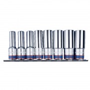 Набор головок 1/2" 8 ед. 12-ти гранные, длинные (12-23mm) на планке