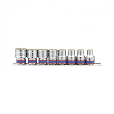 Набір головок 1/2" 8 од. 6-ти грані, (10-22mm) на планці