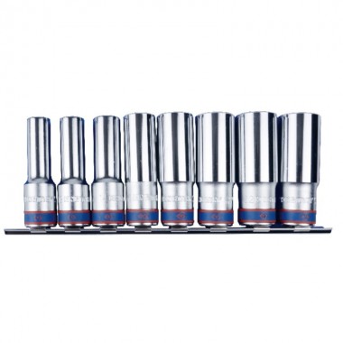 Набор головок 1/2 8 ед. 6-ти гранные,длинные (12-23mm) на паланке