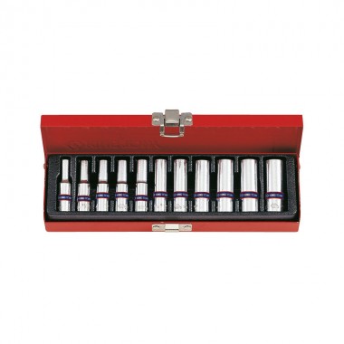 Набір головок 1/4" 11 од. 6-ти грані, довгі (4-13mm) Набір головок 1/4" 11 од. 6-ти грані, довгі (4-13mm)