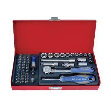 Набір головок 1/4" 51 од. 6-ти грані, (4-14mm)