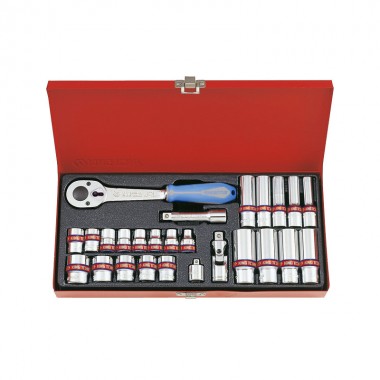 Набір головок 3/8" 26 од. 12-ти грані,короткі+довгі, дюймові