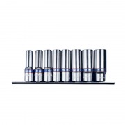 Набор головок 3/8" 8 ед. 6-ти гранные, длинные (10-19mm) на планке