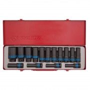 Набор головок ударных 1/2" 15 ед. 12-ти гранные,длинные, 8-24мм