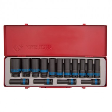 Набор головок ударных 1/2 15 ед. 12-ти гранные,длинные, 8-24мм