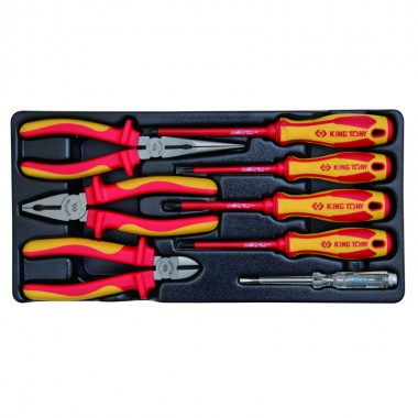 Набор диэлектрического инструмента 8 предметов, в ложементе (Пасатижи, отвертки, кусачки, утконосы) Набор диэлектрического инструмента 8 предметов, в ложементе (Пасатижи, отвертки, кусачки, утконосы)