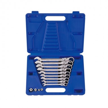 Набор ключей комби с трещеткой и шарниром (8-19 мм) 9  пр.