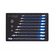 Набір ключів ріжково-накидних з трищіткою 12 одиниць 10-19 мм та перехідники на 1/4