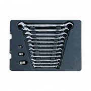 Набір ключів ріжково-накидних з трищіткою 15 одиниць