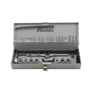 Набір мітчиків 3 шт. та плашок М 3-4-5-6-8-10-12, тримач мітчика, тримач плашок HSS-G (металевий кейс)