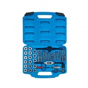 Набір мітчиків та плашок дюймових 39 одиниць з принаддям в пластиковому кейсі