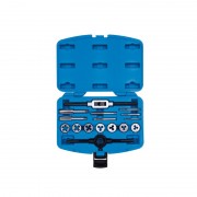 Набір метчиків та плашек метричних 16 одиниць М3-М12 з принаддям в пластиковому кейсі