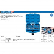 Набір метчиків та плашек метричних 16 одиниць М3-М12 з принаддям в пластиковому кейсі