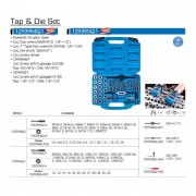 Набір метчиків та плашек метричних 39 одиниць М3-М12 з принаддям в пластиковому кейсі