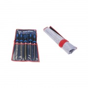 Набор напильников 200 мм, двухкомпонентные рукоятки, 5 предметов