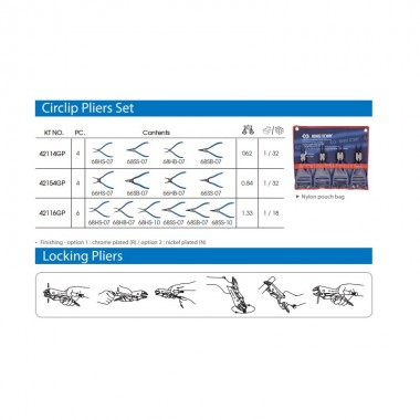 Набор съёмников стопорных колец 6пр. Набор съёмников стопорных колец 6пр.