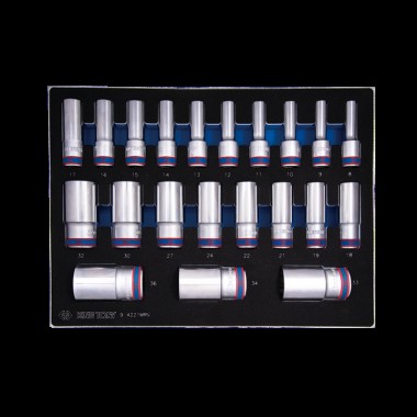 Набор торцевых головок 1/2"  12 гранн  длинных 21ед (08-36mm) EVA