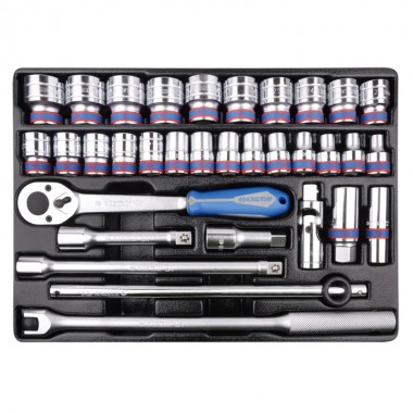 Набор торцевых головок 1/2" 6гр ложемент 33пр. Набор торцевых головок 1/2" 6гр ложемент 33пр.