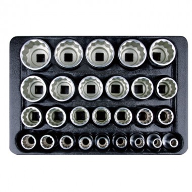 Набор торцевых головок 1/2" 8-36мм  27 предметов 12гранн
