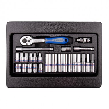 Набор торцевых головок 1/4" (головки,трещетка,удл.,кардан).