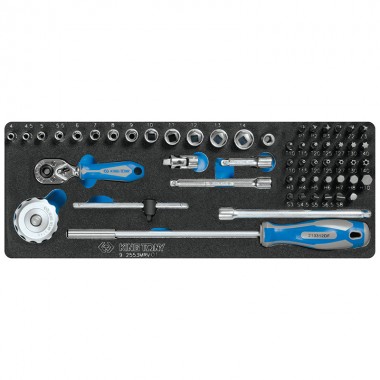 Набор торцевых головок 1/4" с принадлежностями, ложемент, 55 предметов