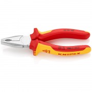 Пасатижі (плоскогубці) комбіновані Ø10,0мм, 160мм VDE KNIPEX 03 06 160, хромовані