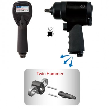 Пневматический гайковерт 1/2" 880 Нм, двойной молоток. Вес 2.1 кг Пневматический гайковерт 1/2" 880 Нм, двойной молоток. Вес 2.1 кг