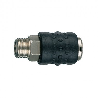 Разъём б/с 17/A 3/8M, тип "мама", соед. резьба 3/8'' нар., обрезиненный корпус. Разъём б/с 17/A 3/8M, тип "мама", соед. резьба 3/8'' нар., обрезиненный корпус.