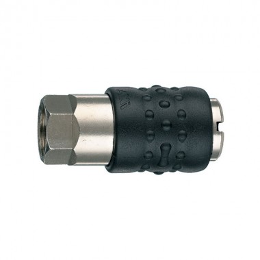 Разъём б/с 17/C 1/4F, тип "мама", соед. резьба 1/4'' внутр., обрезиненный корпус. Разъём б/с 17/C 1/4F, тип "мама", соед. резьба 1/4'' внутр., обрезиненный корпус.