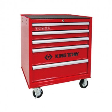 Тумба инструментальная под верстак 5 полочная большая красная  4"