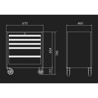 Тумба инструментальная под верстак 5 полочная большая красная  4"