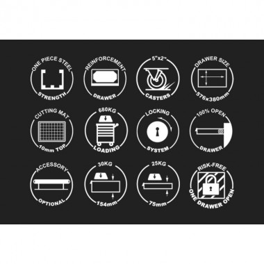 Тумба на колесах, 7 ящиков, подшипник, тормоз Тумба на колесах, 7 ящиков, подшипник, тормоз