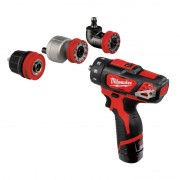 Дрель-шуруповёрт аккумуляторная MILWAUKEE M12 BDDXKIT-202C (32 Нм) (2насадки+ЗУ+2акк.Х2Ач+кейс)