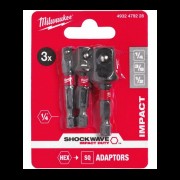 Адаптеры набор 1/4" Hex на квадраты 1/4", 3/8", 1/2 MILWAUKEE