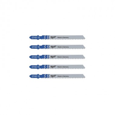 Полотна для лобзика T127D MILWAUKEE, 75мм/ крок зубу 3,0мм, (5шт), (алюміній)