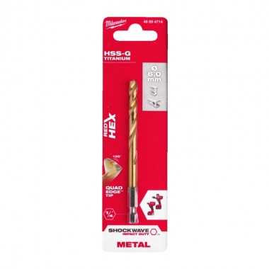 Свердло по металу Milwaukee RedHEX HSS-G TiN 6мм (1 шт)