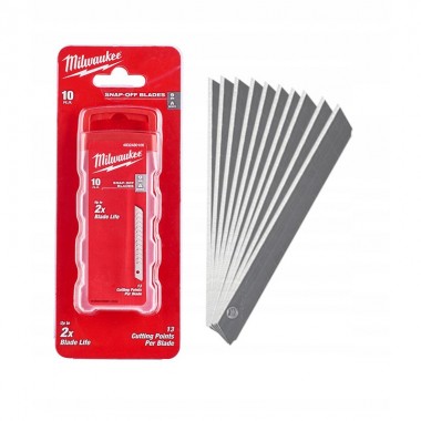 Лезвия сменные сегментированные 9 мм Milwaukee (10 шт/упак) Лезвия сменные сегментированные 9 мм Milwaukee (10 шт/упак)