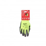 Рукавиці Hi-Vis сигнальні MILWAUKEE, з опором порізам 2/B рівня, розмір 10/XL