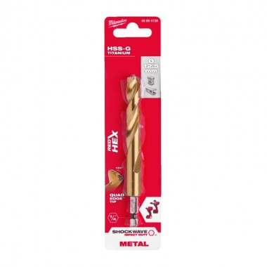 Свердло по металу Milwaukee RedHEX HSS-G TiN 12.5мм (1 шт)