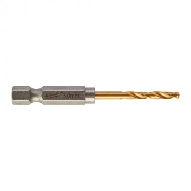 Свердло по металу Milwaukee RedHEX HSS-G TiN. 3мм (10 шт)