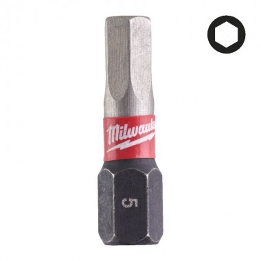 Насадка Milwaukee SHOCKWAVE Hex5 25мм (2шт)
